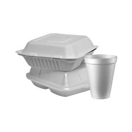 Polystyrene cup and food container