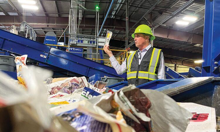 Jim Giving a tour of the sort line